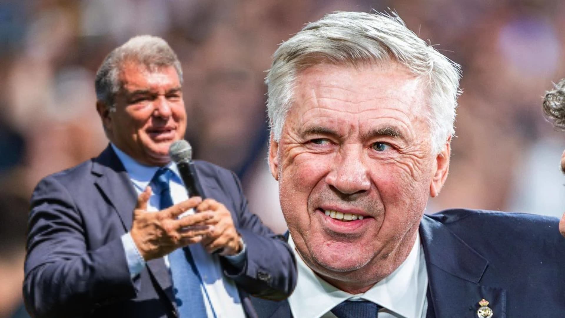 Carlo Ancelotti y Joan Laporta