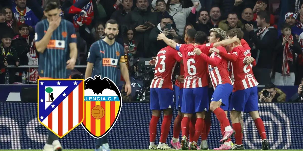 Celebración de un gol del Atlético de Madrid