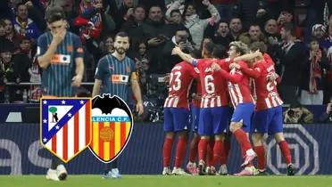 Celebración de un gol del Atlético de Madrid