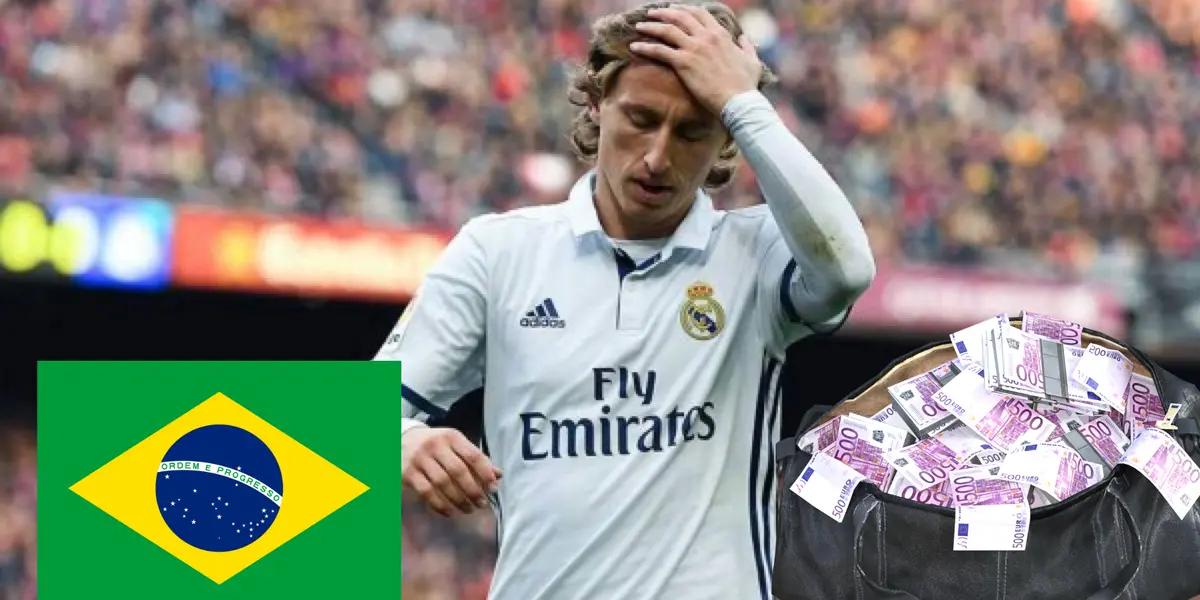 Como Modric se marchará, Real Madrid quiere fichar un brasilero de 90 millones