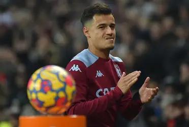 Continho debuto finalmente en el Aston Villa y fue clave para que el equipo no pierda ante el Manchester United.