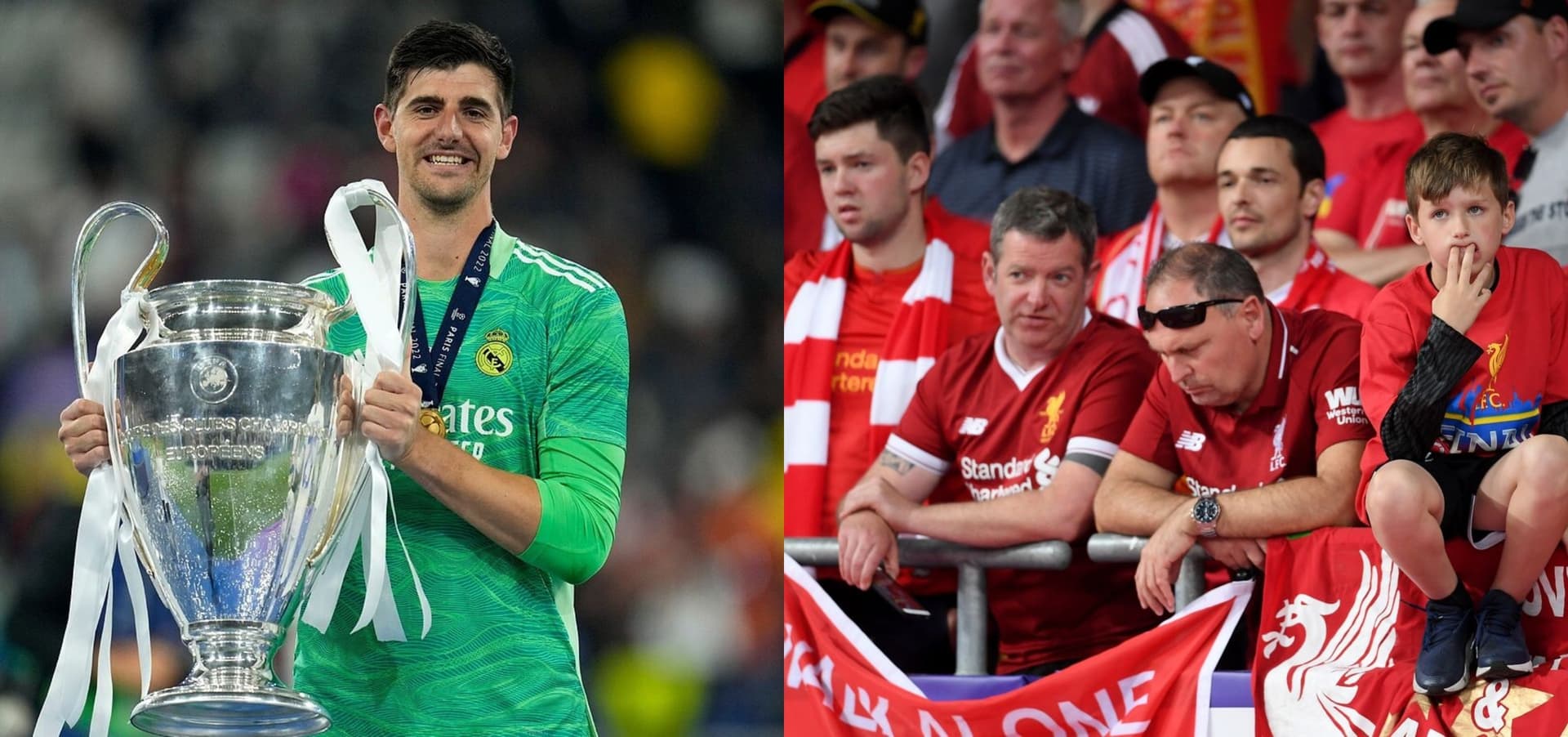 Courtois se hizo un llamativo tatuaje de un arco con una muralla lo cual los hinchas del Liverpool tomaron como una burla pesada.