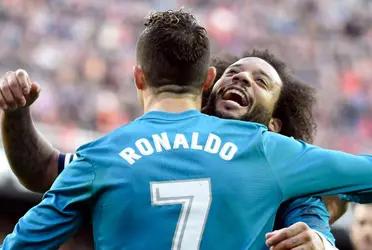 CR7 posteo una imágen en sus redes sociales y su excompañero en el Real Madrid, Marcelo, le comentó: "Siempre que entro aquí, hay un gol", alagando el buen presente del futbolista portugués.