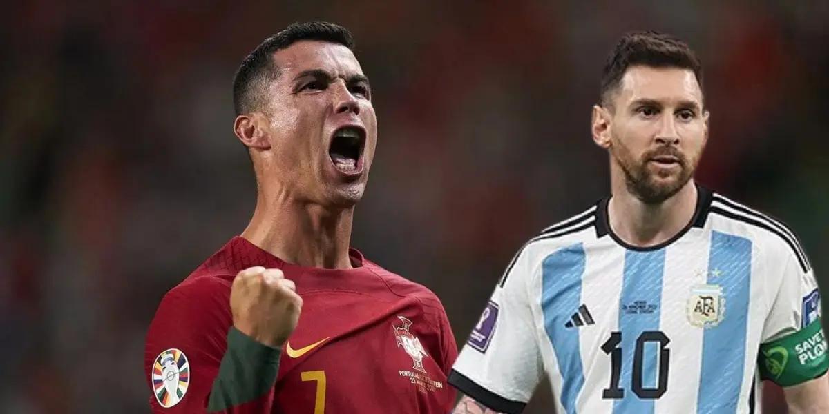 Cristiano con la Selección de Portugal y Messi con la de Argentina.