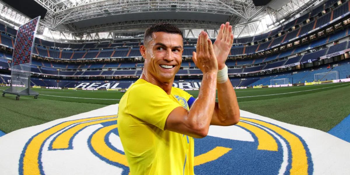 Cristiano Ronaldo aplaudiendo, Real Madrid de fondo