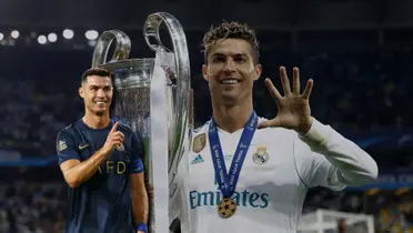 Cristiano Ronaldo con el trofeo de Champions League conseguido para Real Madrid en 2018.