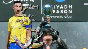 Cristiano Ronaldo gana millones por temporada, esto le dieron al Undertaker por levantar el trofeo en un partido de Arabia