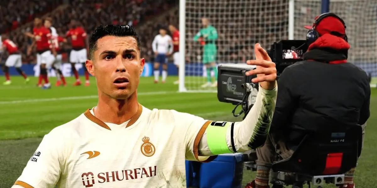 Cristiano Ronaldo se volvió viral en el triunfo de Al Nassr por darle un pelotazo a un trabajador televistivo