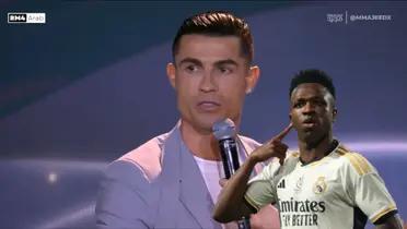 Cristiano Ronaldo - Vinicius Jr. (Foto: Captura X)