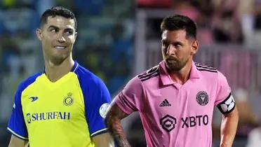 Cristiano Ronaldo y Lionel Messi en acción con sus equipos.