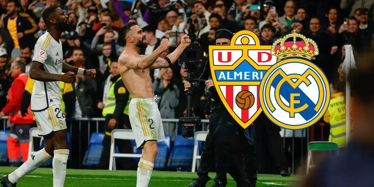 Dani Carvajal celebrando el gol de la remontada vs Almería