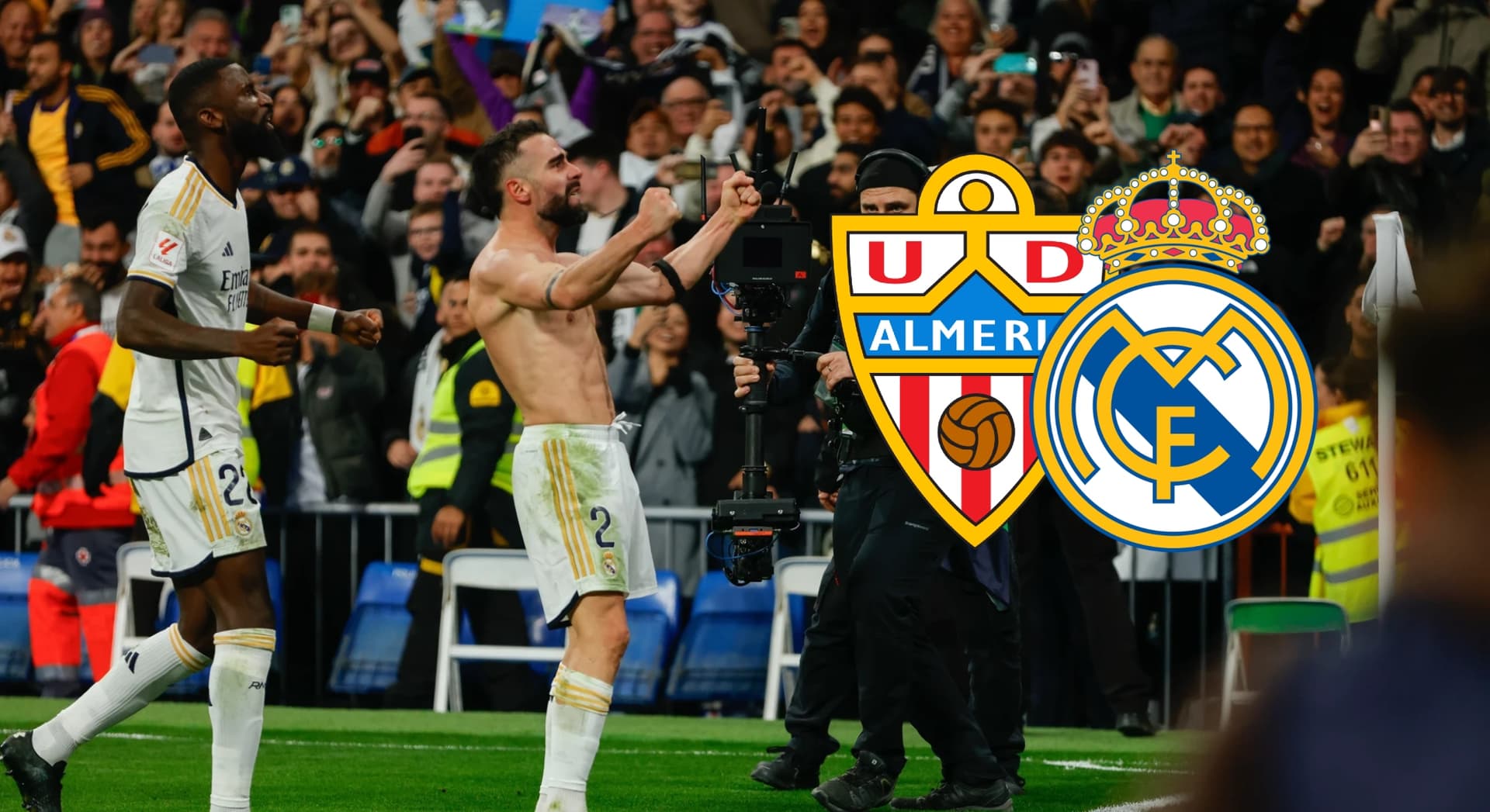 Dani Carvajal celebrando el gol de la remontada vs Almería