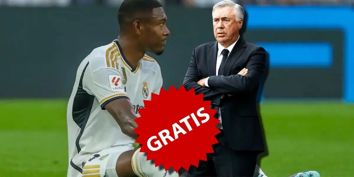 David Alaba se lesionó por varios meses en el Real Madrid y Carlo Ancelotti le tiene el reemplazo listo en la zaga, sin gastar dinero