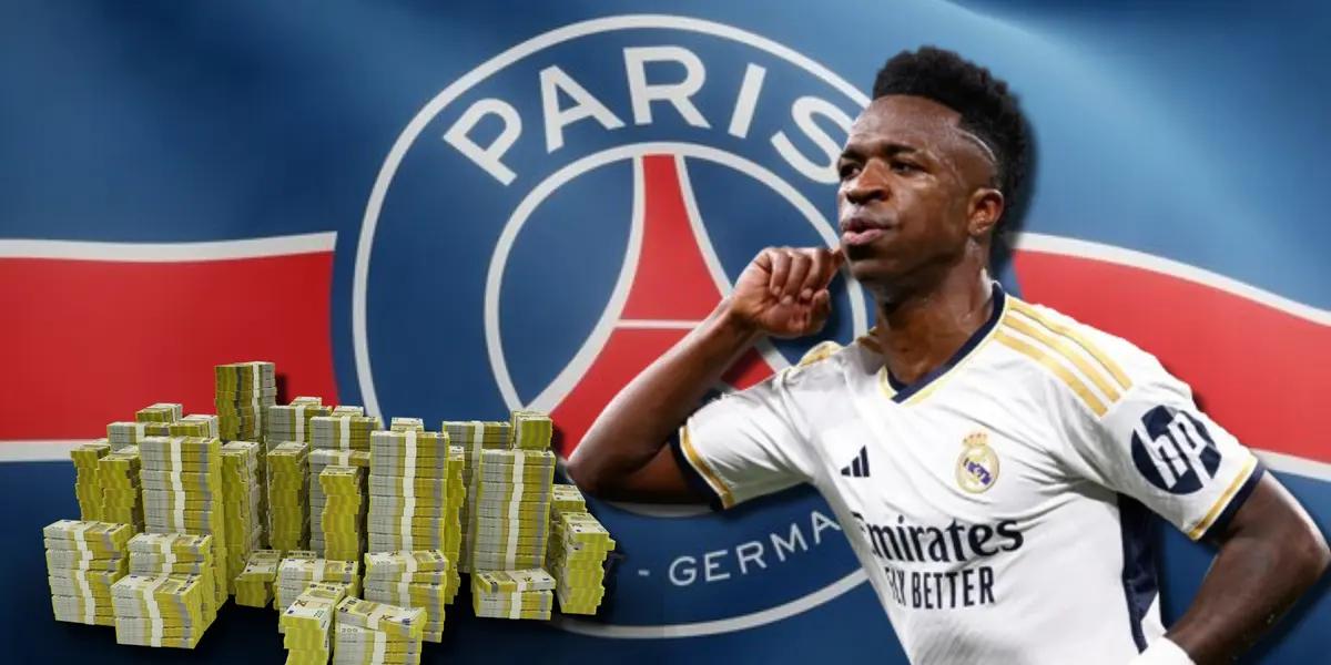 De ganar 20 millones en el Madrid, el mega sueldo para Vinicius si llega al PSG