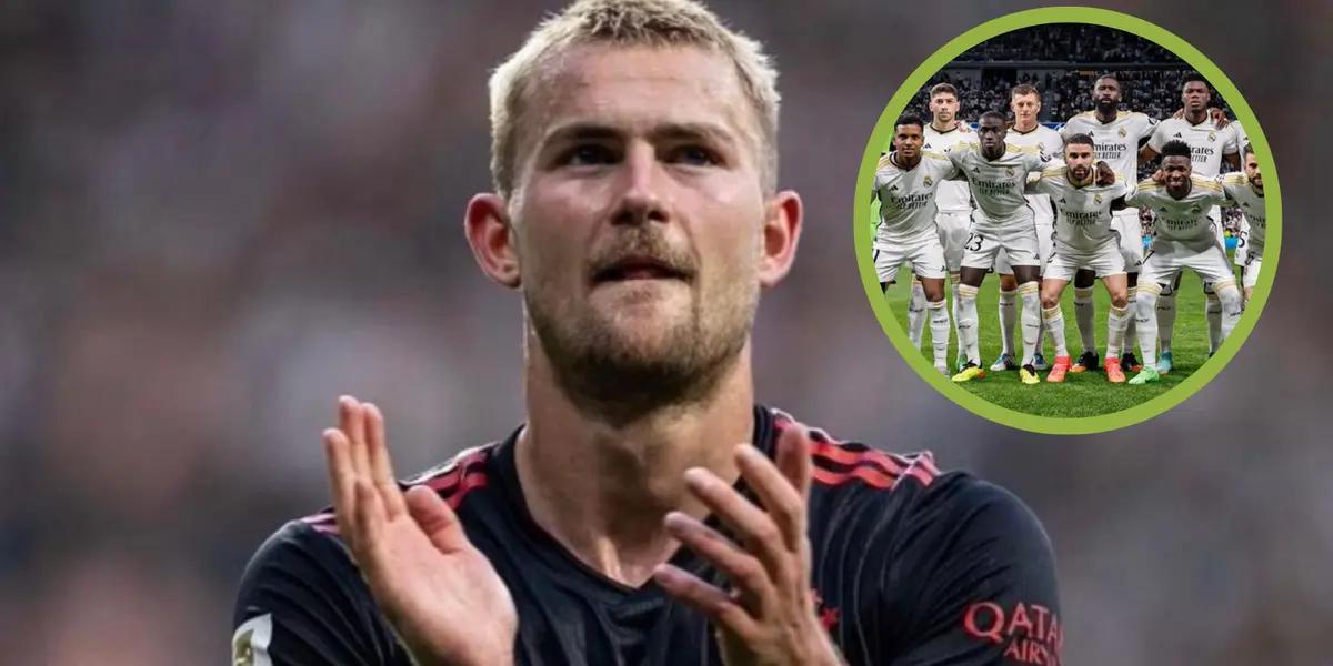 De Ligt con la camiseta del Bayern Múnich, opinó quién es el mejor jugador del Real Madrid y el mundo.
