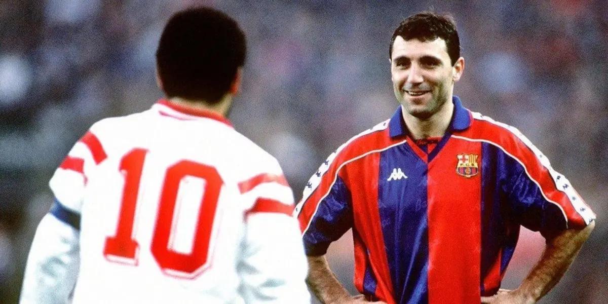 Diego Maradona enfrentando a Hristo Stoichkov