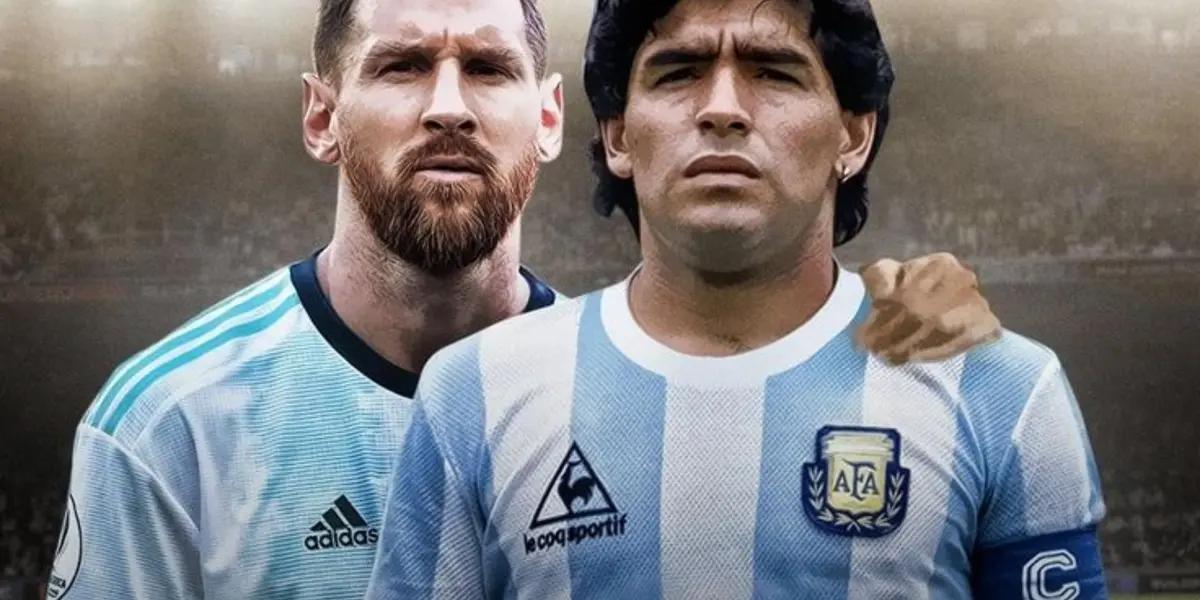 Diego Maradona y Lionel Messi en la Selección Argentina