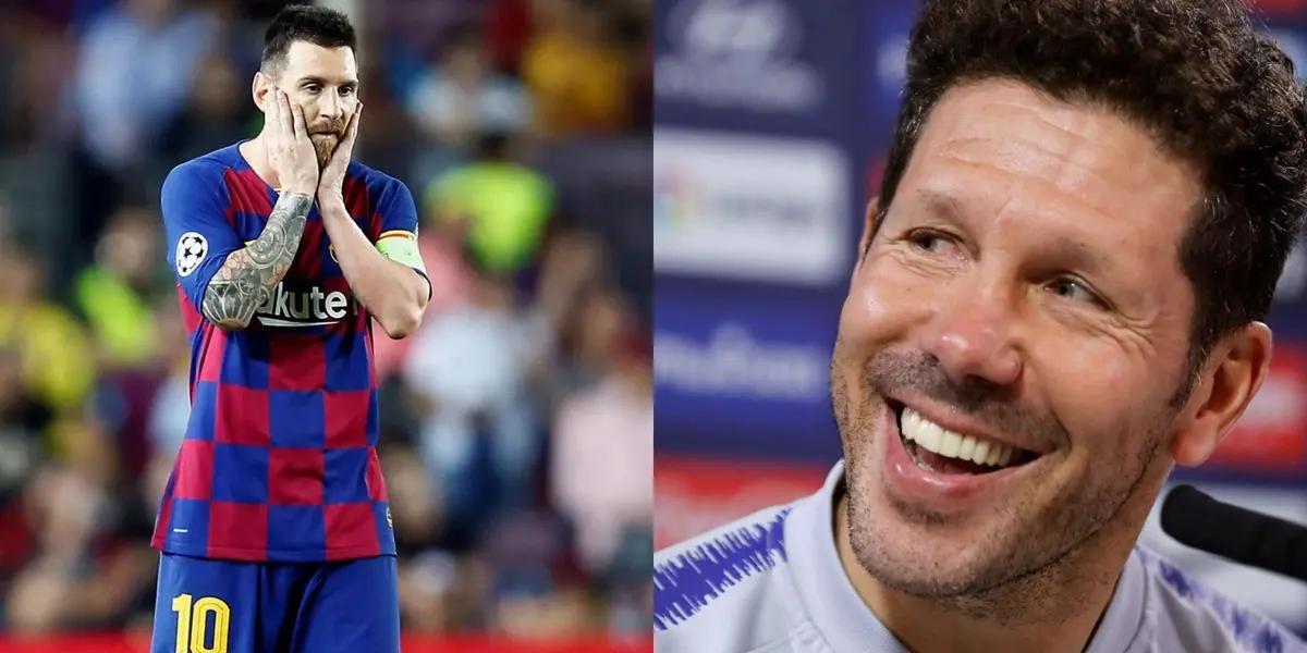 Diego Simeone celebra que puede llegar a contratar sin poner un euro al jugador que quería Lionel Messi para regresar a FC Barcelona