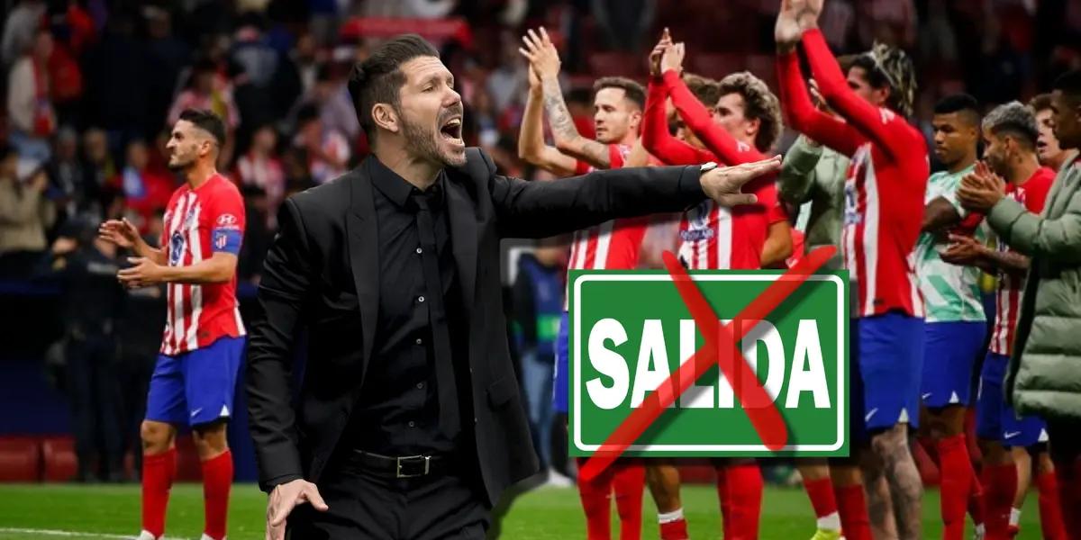 Diego Simeone con jugadores del Atlético de Madrid