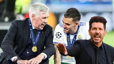 Diego Simeone - Dani Ceballos - Carlo Ancelotti (Foto: X)