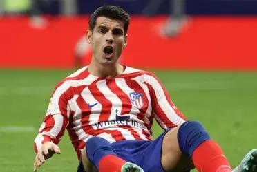 Diego Simeone no pudo creer el gol que perdió Álvaro Morata en el arranque del partido