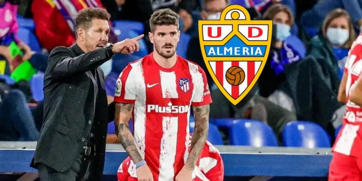 Diego Simeone sacó a Rodrigo De Paul y la estantería se le vino abajo, porque el Almería descontó y casi los empata