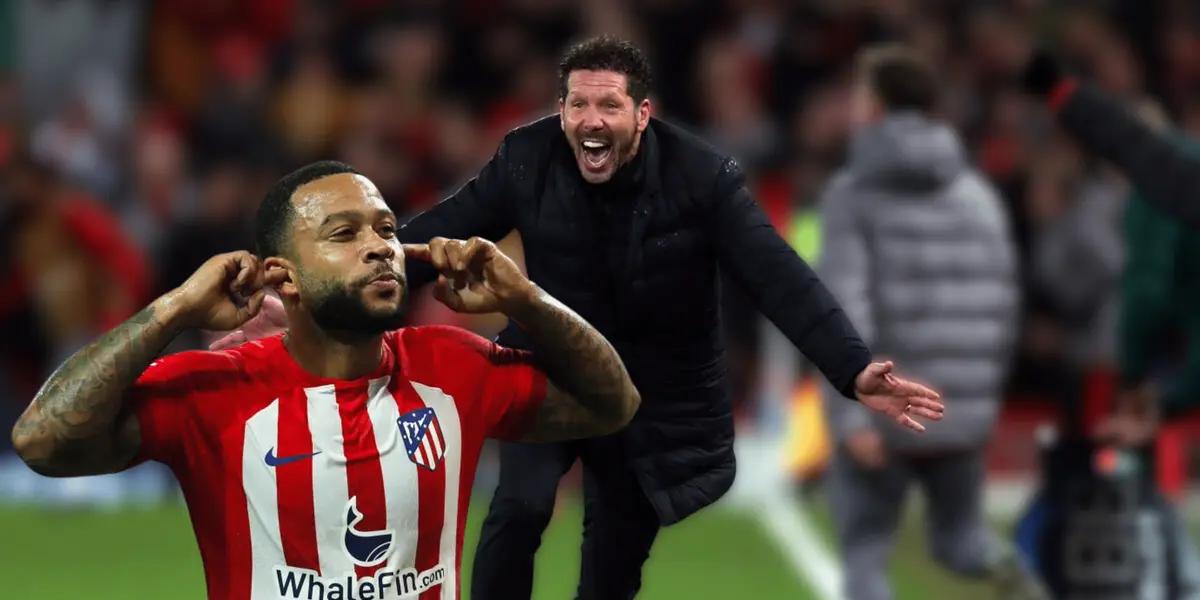 Diego Simeone tiene un motivo tras la celebración a la conquista de Memphis Depay