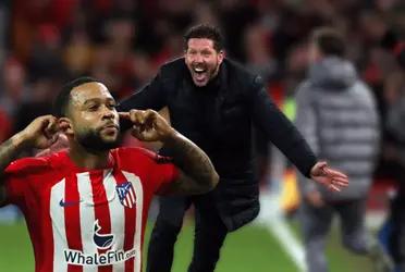 Diego Simeone tiene un motivo tras la celebración a la conquista de Memphis Depay