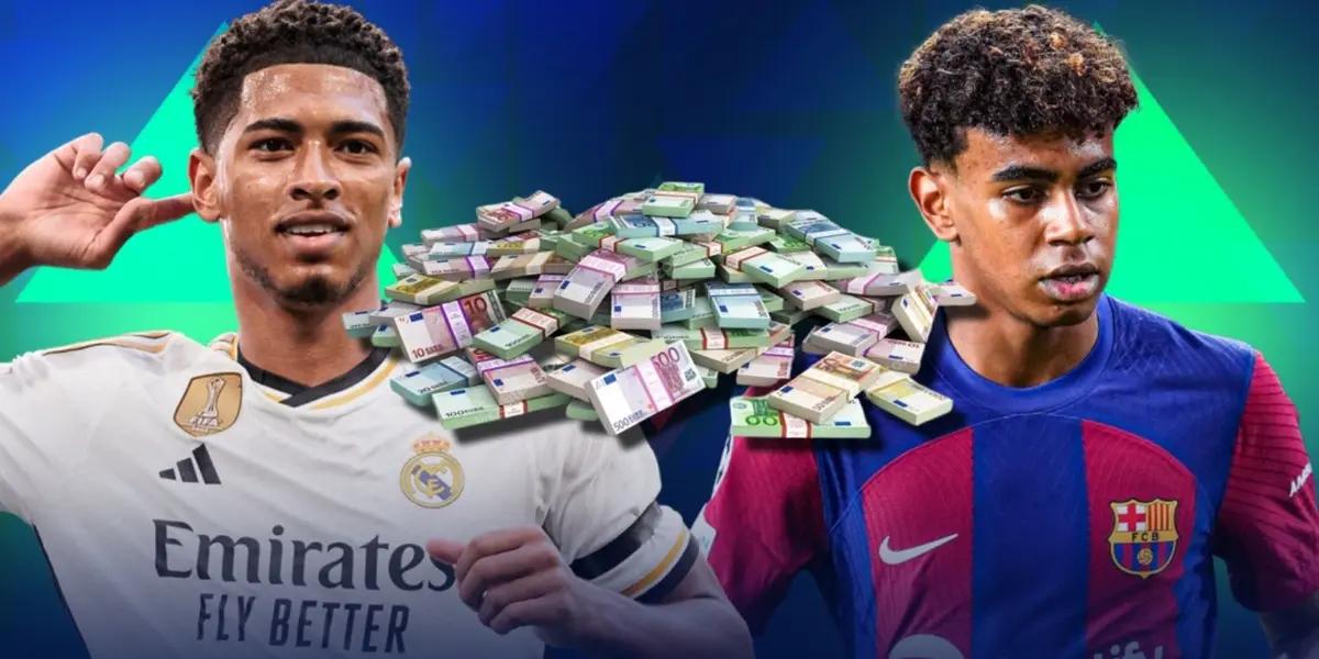 Dieron a conocer el sueldo que tiene Lamine Yamal en FC Barcelona, mientras en el Real Madrid cobra 20 millones Jude Bellingham