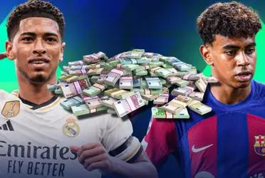 Dieron a conocer el sueldo que tiene Lamine Yamal en FC Barcelona, mientras en el Real Madrid cobra 20 millones Jude Bellingham