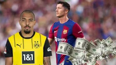 Donyell Malen - Robert Lewandowski (Foto: FC Barcelona)