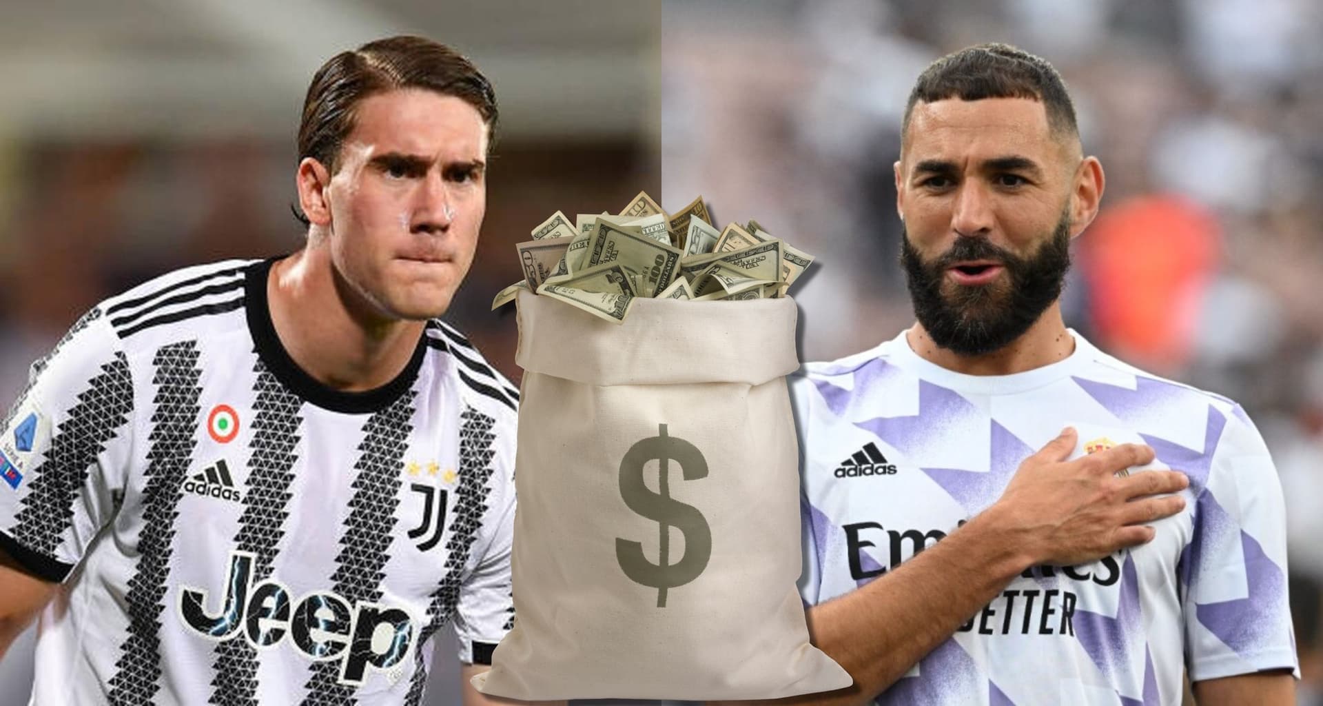 Dusan Vlahovic es el 9 que le puso el ojo el Real Madrid pero vale millones, mientras que Karim Benzema estuvo en los 35 millones