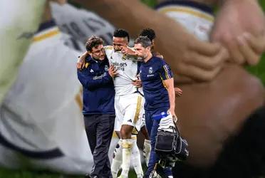 Éder Militão sigue lesionado y preocupa al Real Madrid.