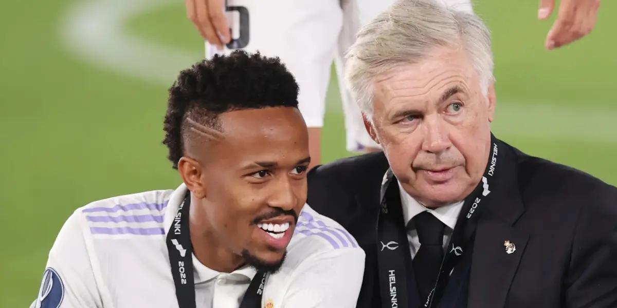 Eder Militao y Carlo Ancelotti / Foto: AS