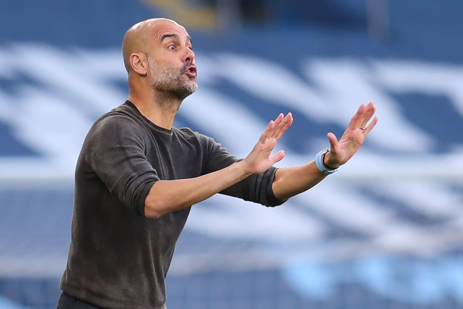 El alocado festejo de Guardiola.