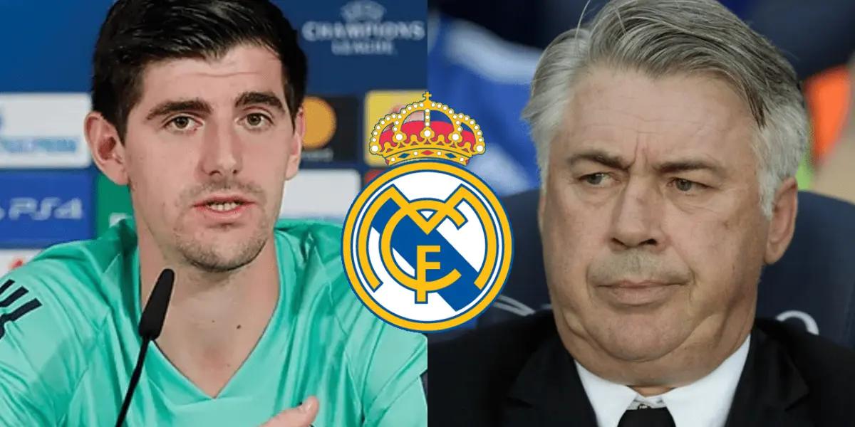 El arquero belga declaró algo muy distinto a lo que dijo el entrenador merengue.