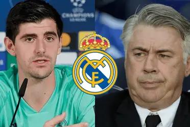 El arquero belga declaró algo muy distinto a lo que dijo el entrenador merengue.