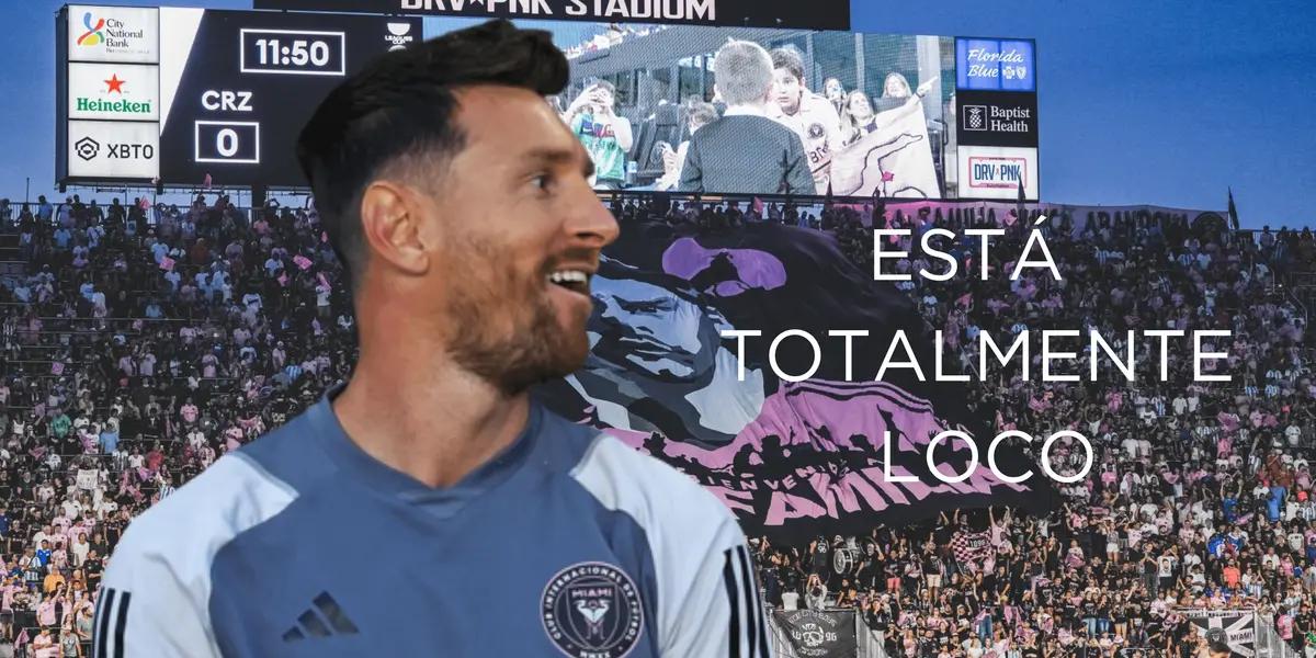 El astro argentino festejó el primer tanto del club norteamericano.