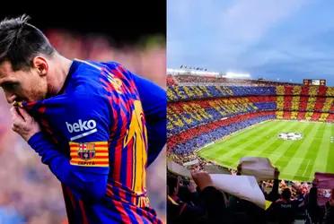 El astro argentino fue pedido por todo el estadio en el quinto derbi de la temporada.