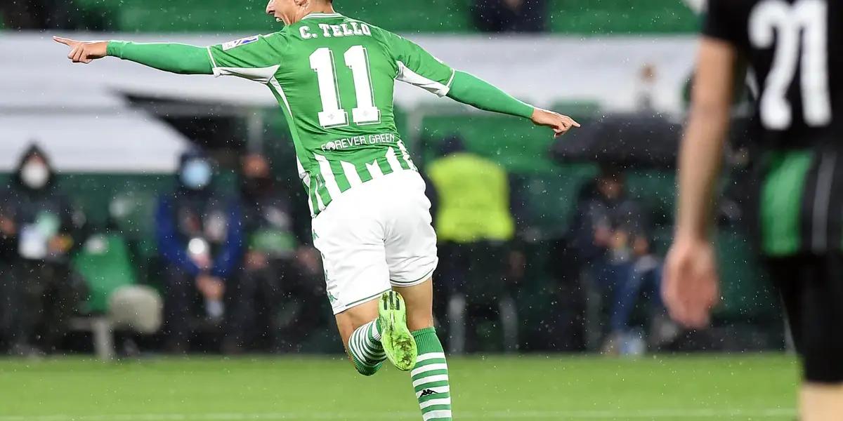 El atacante Cristian Tello, quien no renovará contrato con el Betis y podría llegar como agente libre, suena con fuerza en San Sebastián, donde preparan una suculenta oferta económica para quedarse con sus servicios.