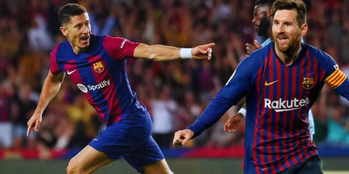 El atacante polaco superó a tres históricos futbolistas culés