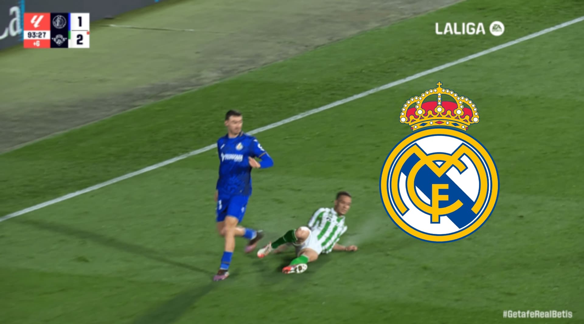 El brasileño recibió una tarjeta roja al final del partido contra el Getafe, y no jugará contra el Real Madrid