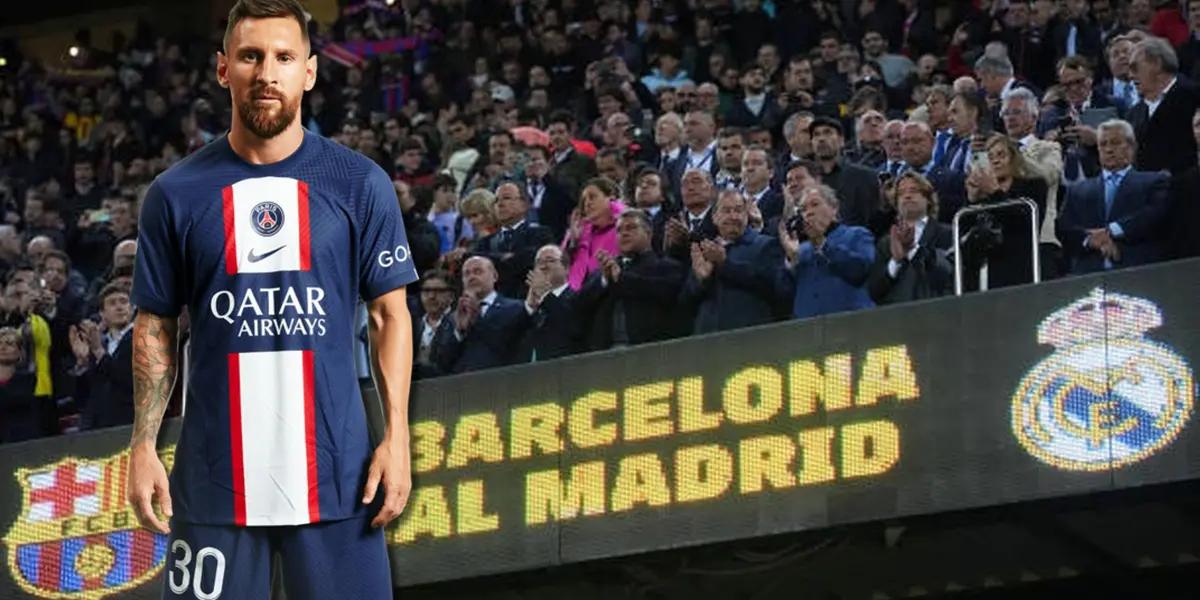 El Camp Nou nuevamente gritó el nombre de Lionel Messi ante Real Madrid, pidiendo su regreso