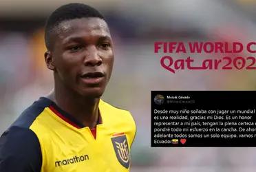 El centrocampista de Ecuador se pronunció en redes sociales luego de la confirmación de la convocatoria.