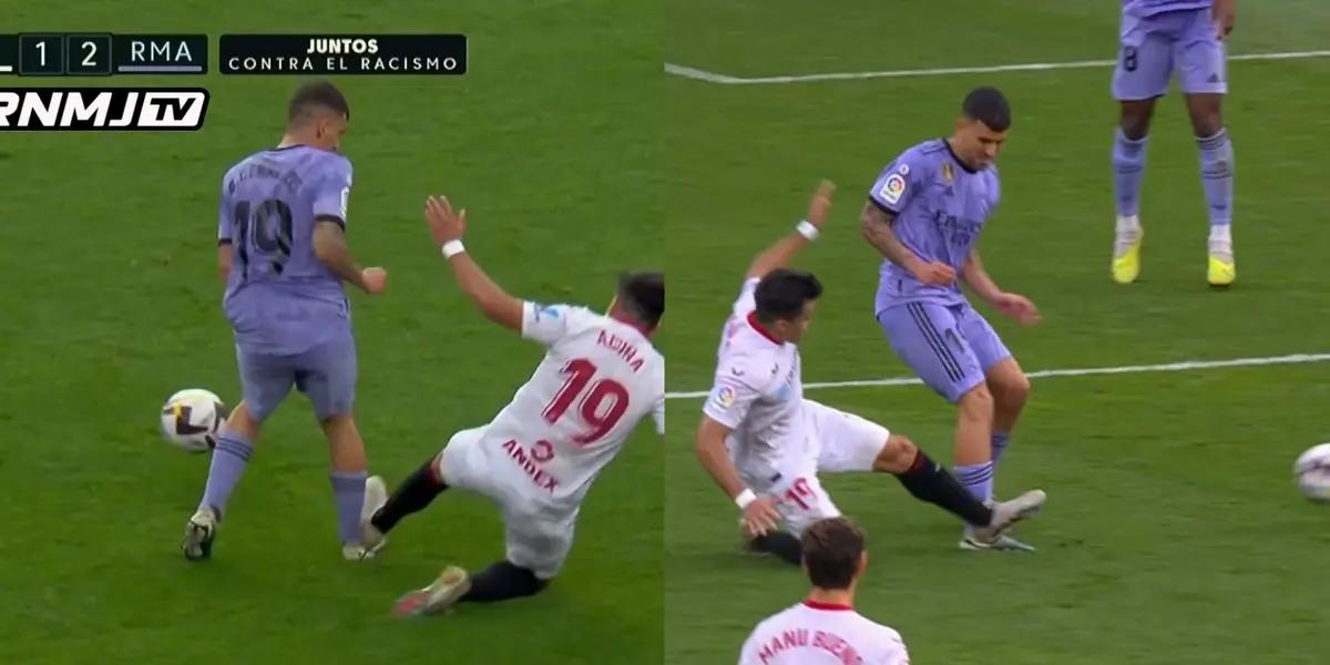 El centrocampista español se llevó la peor parte por una dura infracción.