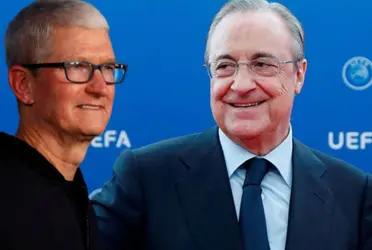 El CEO visitó el club blanco y se entrevisto con Florentino Pérez y Carlo Ancelotti