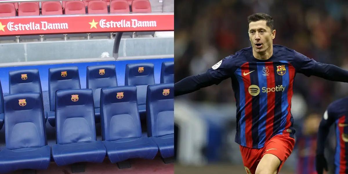 El club catalán busca un sustituto para el delantero polaco.