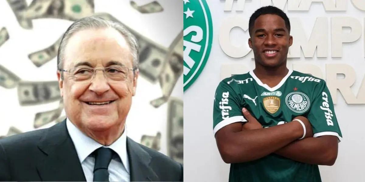 El cuadro merengue presentó una primera oferta formal al Palmeiras de Brasil para quedarse con el atacante de 16 años.