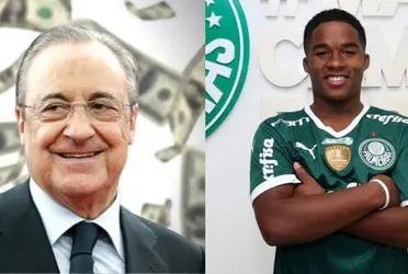 El cuadro merengue presentó una primera oferta formal al Palmeiras de Brasil para quedarse con el atacante de 16 años.