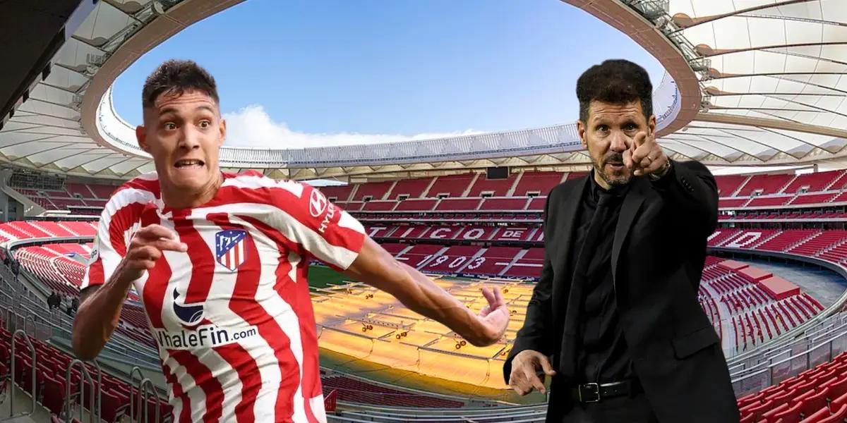 El defensor argentino puede marcharse en el verano y los Colchoneros apuntan a un ex Blaugrana para sucederlo